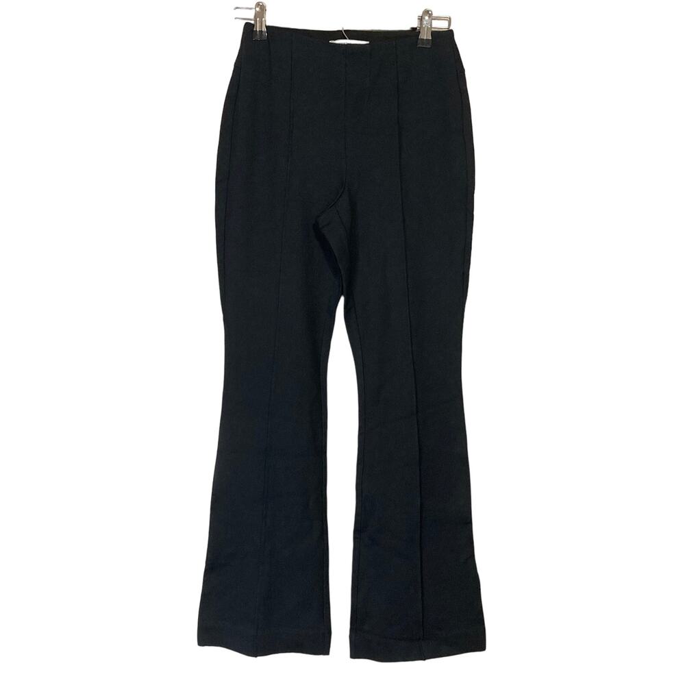 A628275 PEACE LOVE WORLD Petite Ponte Split Hem Pants Black XXS